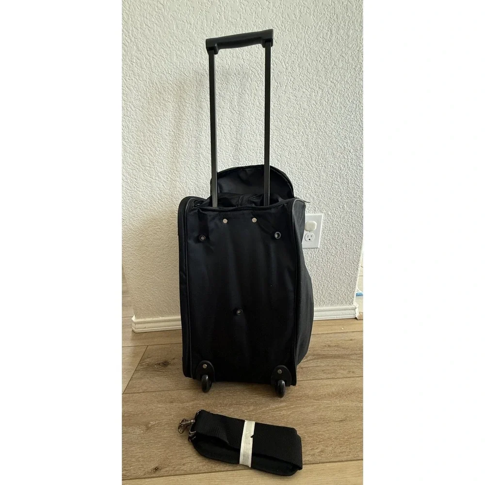 Walt Disney World Mickey Mouse 1971 Black Rolling Duffel Bag Travel Luggage NWT